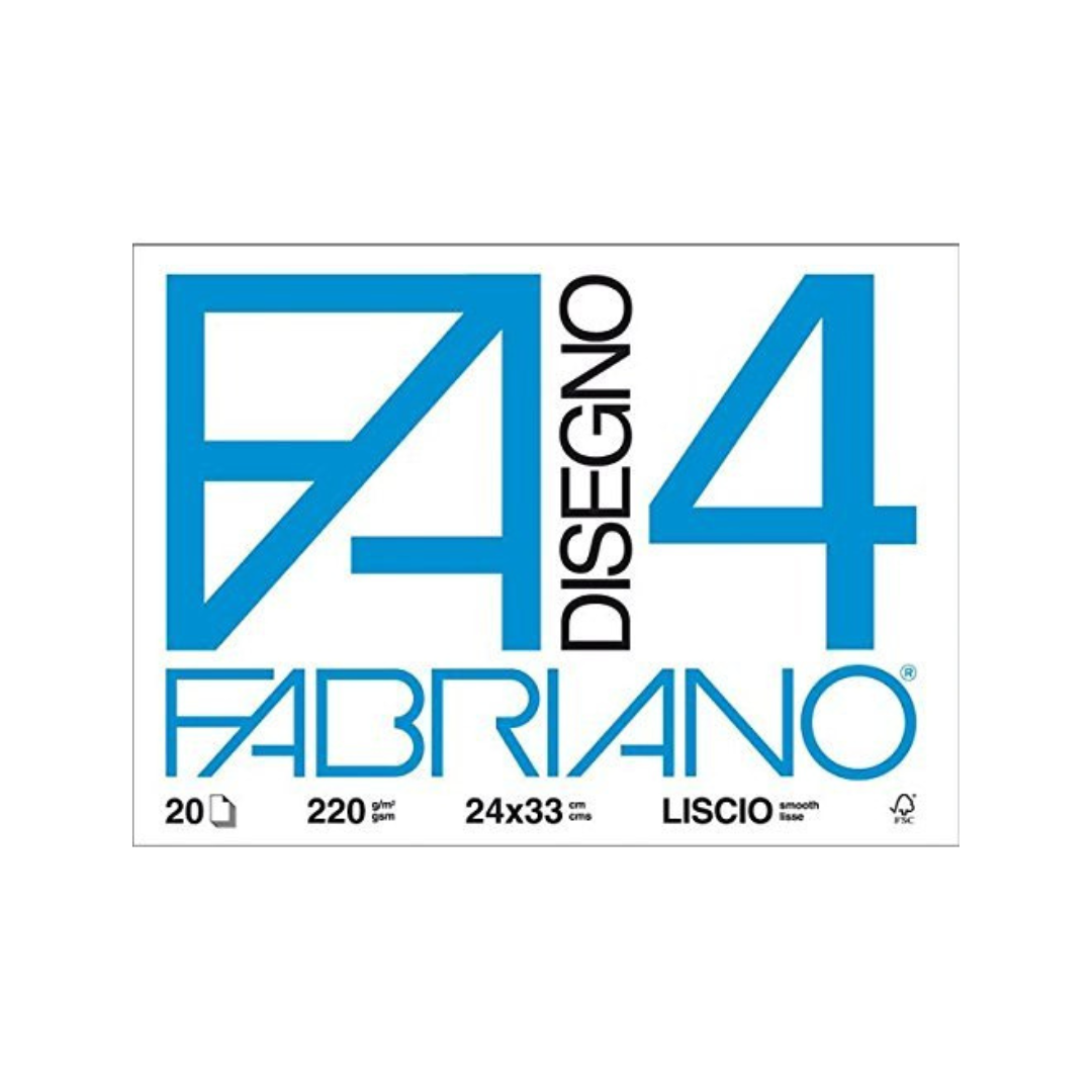 Fabriano Set 3 Album da Disegno 4 Liscio Quadrato 24x33 cm – 220 g/m², 20 Fogli
