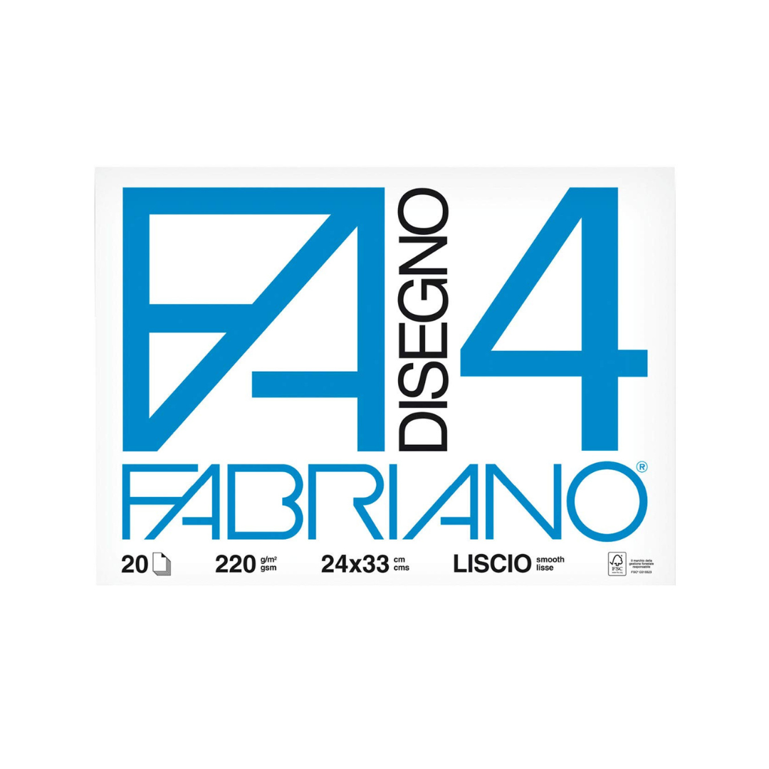 Fabriano – Set 10 Album da Disegno Lisci F4 | 33x48 cm, 220 g/m², 20 Fogli | Scuola e Arte