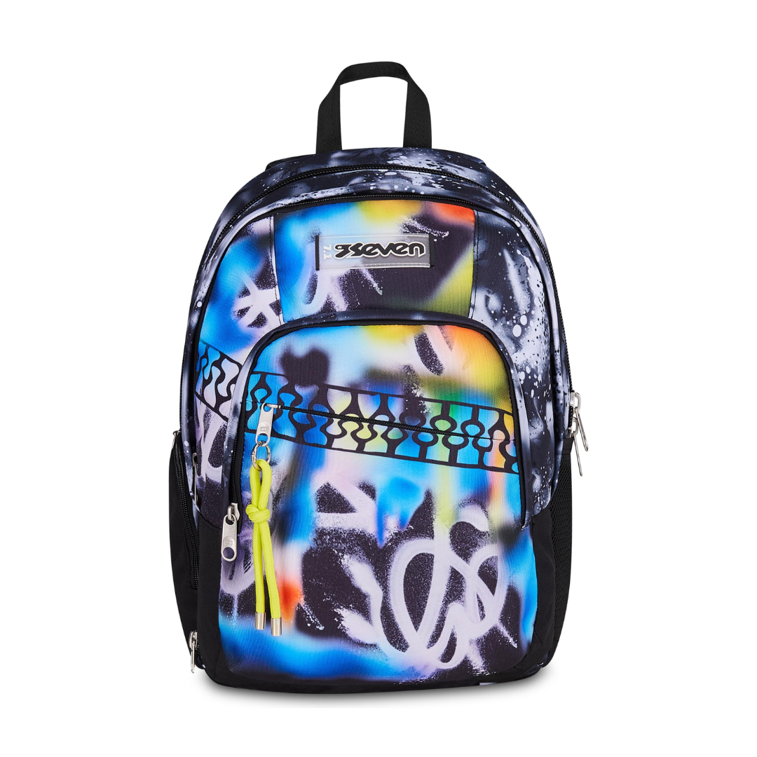 Seven Zaino Dual Detach Buzzy Note Boy Multicolore 32L – Scomparto Staccabile