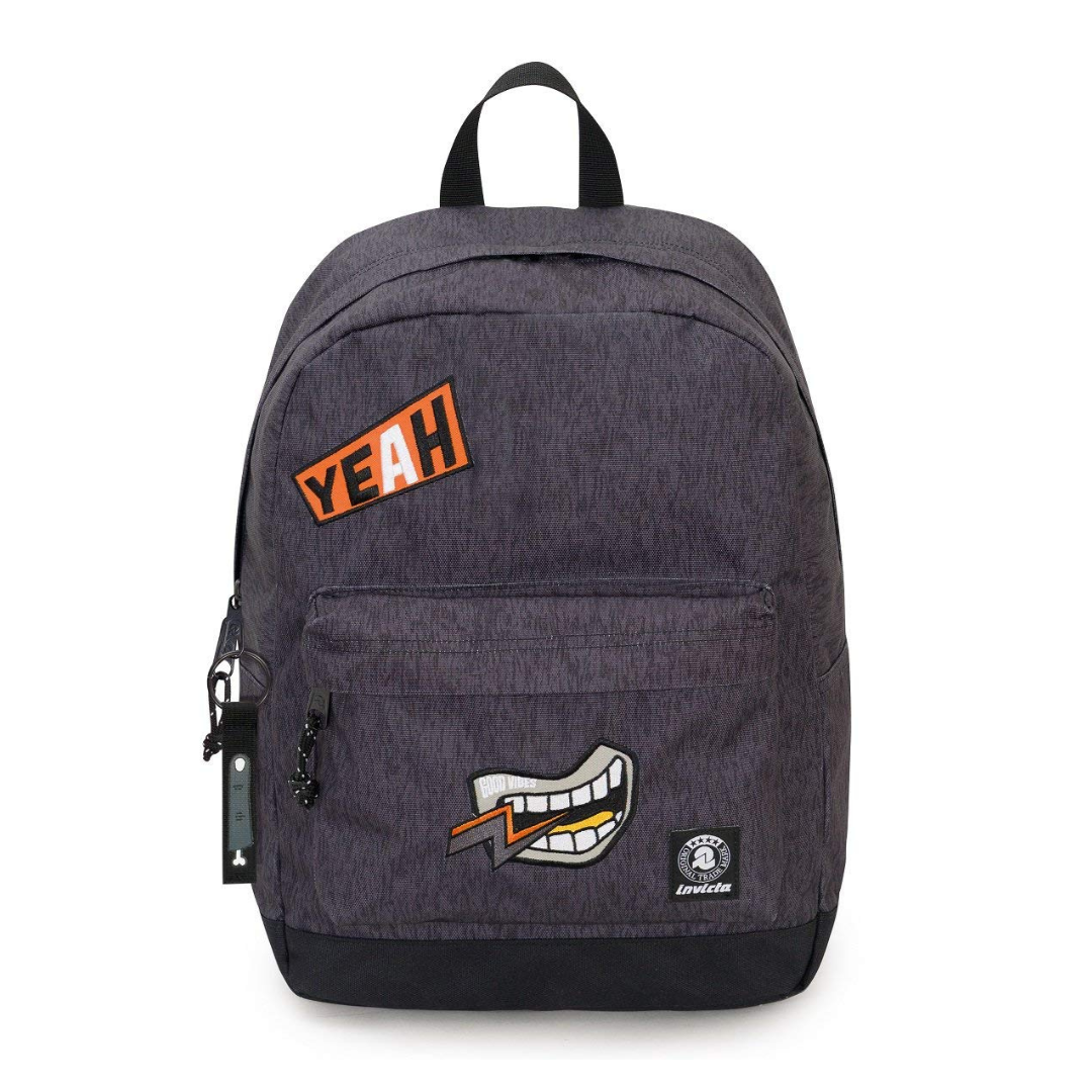 Invicta Zaino Scuola Perky Pack – Grigio – 27 Litri con Tasca Laptop