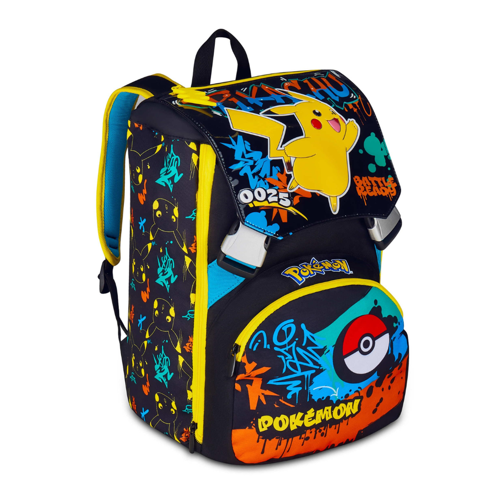 Seven Zaino Pokémon Doppio Scomparto Estensibile Nero – Maxi Capienza