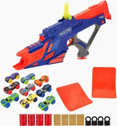 Nerf Nitro Motofury – Lanciarazzi con 2 Rampe, 9 Automobiline e 12 Ostacoli